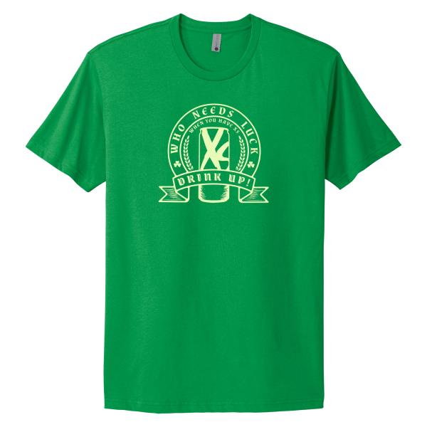 Featured Product - XS Who Needs Luck Tee - Kelly Green